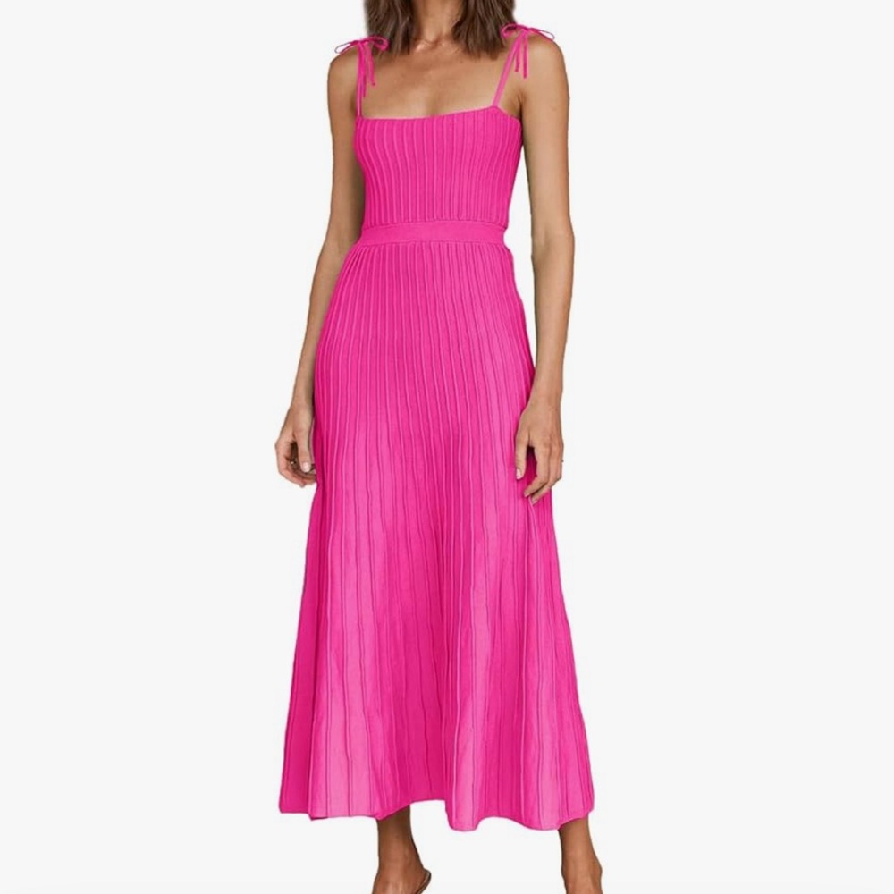 Elegant Pink Sleeveless Dress